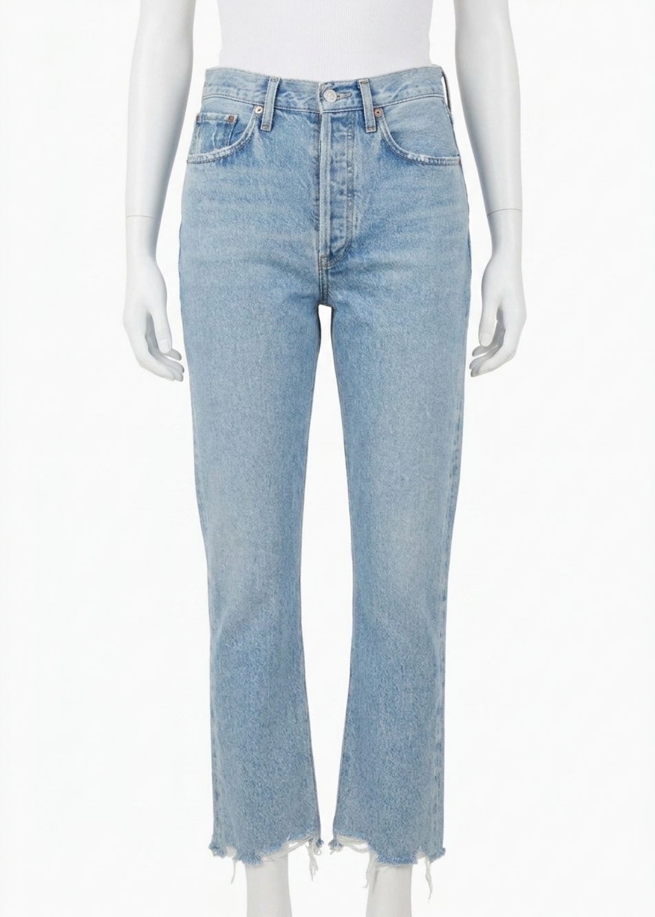 NEW AGOLDE riley crop denim in curio